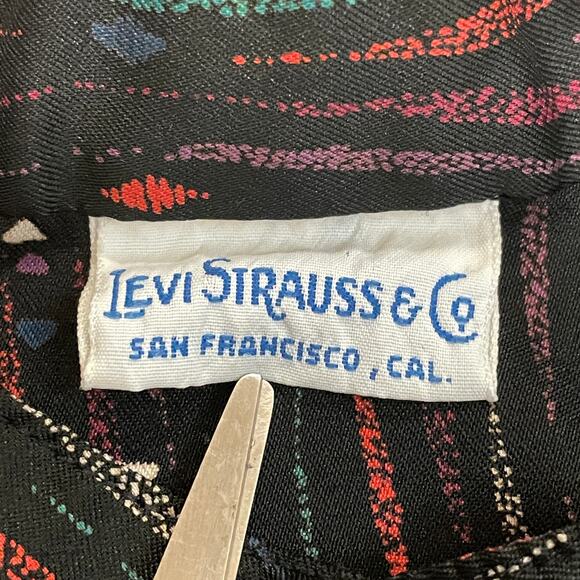 Rare Vintage Bold 90s Levi Strauss Shirt XL | Abstract Popover, Roll-Sleeve - Picture 2 of 11